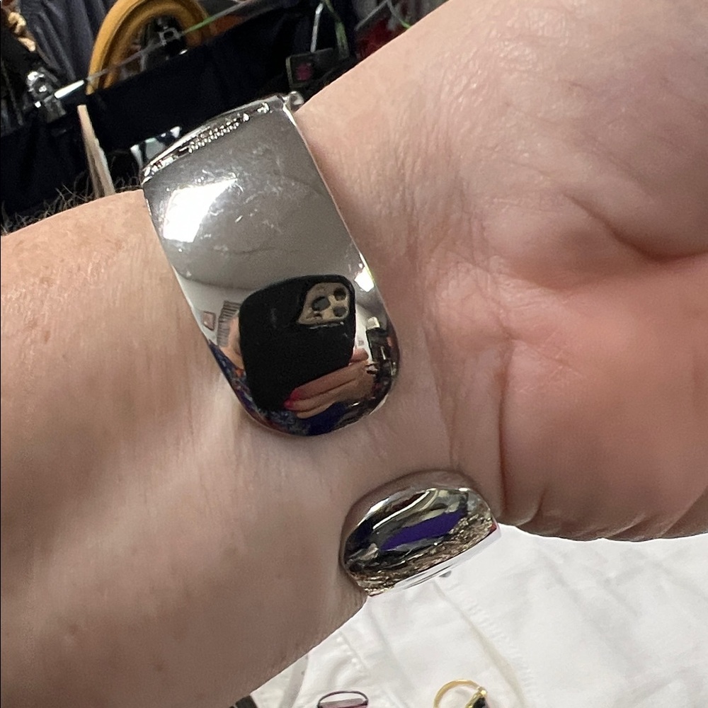 Ellen Tracy Women's Cuff Watch, Rectangular, Silv… - image 3